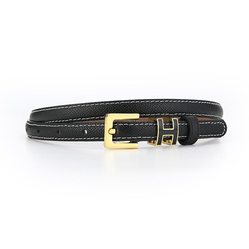 Women's Genuine Leather Thin Fashion Belt - Versatile Decorative Ins Style Waistband for Jeans
