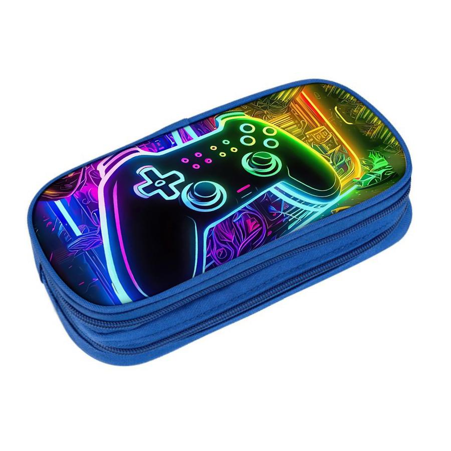 Wielofunkcyjny dwuwarstwowy piórnik GamePad dla Chłopców i Dziewczynek Najlepsze Prezenty Kreskówkowy Piórnik Szkolny 2D dla Dzieci