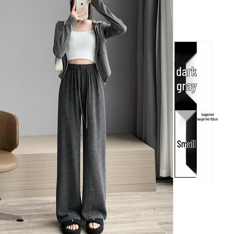 

Women s Petite Straight Leg Casual Pants - Slim Fit, Wide Leg, Glutinous Rice Texture, Perfect for Spring and Autumn XS (60-79 lbs)