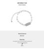S925 Sterling Silber Smiley Quadrat Anhänger Armband - Cooles Koreanisches Design für Damen, Einzigartiger Schmuck im Studentenstil.