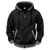 Men Zip Up Hoodie Fleece Lined Hooded Sweatshirt Casual Long Sleeve Full Zipper Hoodies Solid Color Loose Fit Outerwear Streetwear Hooded Jacket