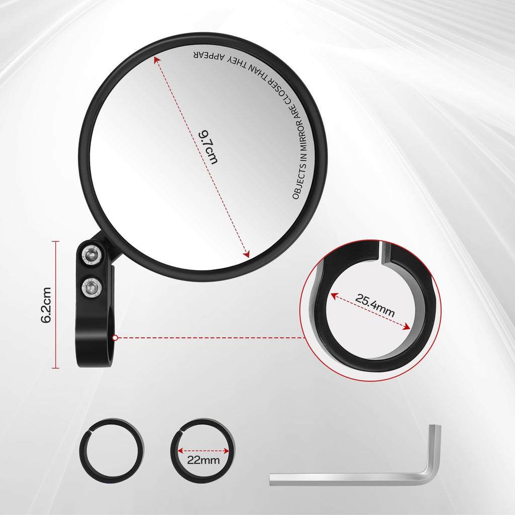 Esploratori Motorcycle Pedal Handlebar Round Convex Universal Fit for KTM 2504 Mirrors, Mirrors, Mirrors, Mirrors, Black, 22mm/25.4mm Diameter, Honda,