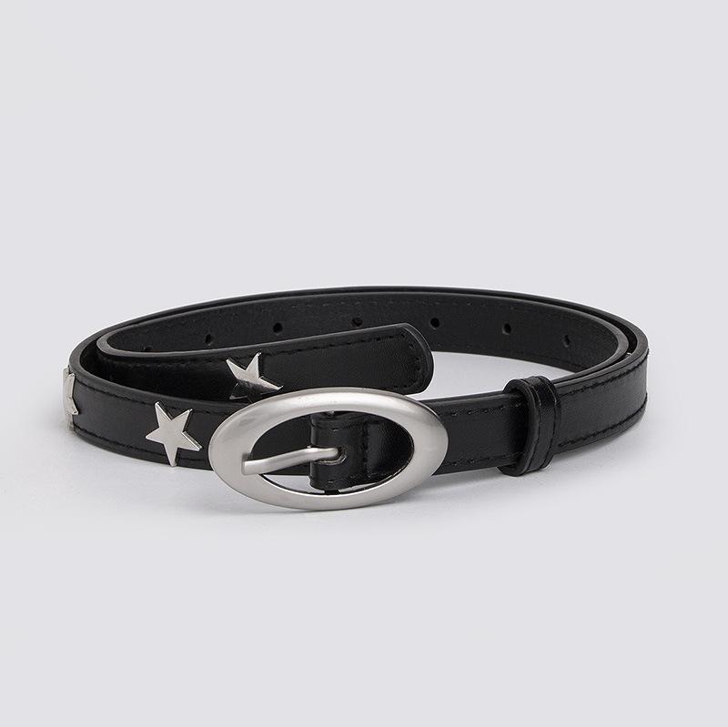 

Универсальный и элегантный женский ремень, тонкий ремень с пятиконечной звездой в стиле панк 100cm