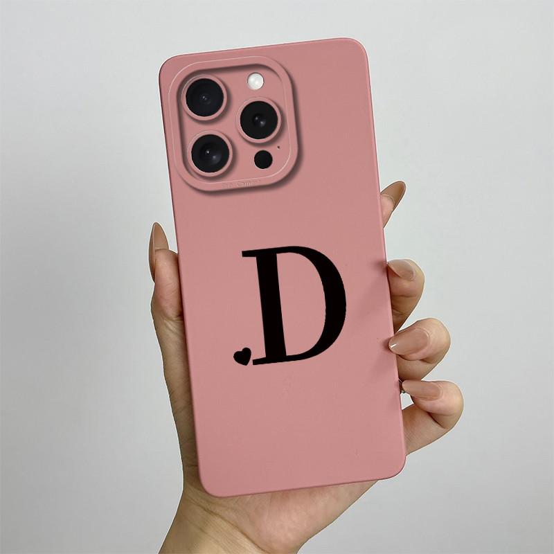 For iPhone 15 Pro Max Case iPhone 15 Plus Phone Case iPhone 15 Pro Cover iPhone 15 Cute Couple Initial Letters Skin Matte Cover