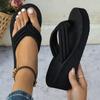 Lightweight Wedge Flip Flops for Women Fashion Clip Toe Platform Slippers Woman Summer Thick Bottom Non Slip Beach Slides