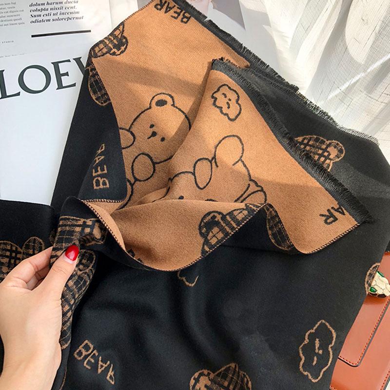 Winter Women's Scarf Luxury Design Double Sided Cashmere Feel Scarf Warm Scarf Shawl