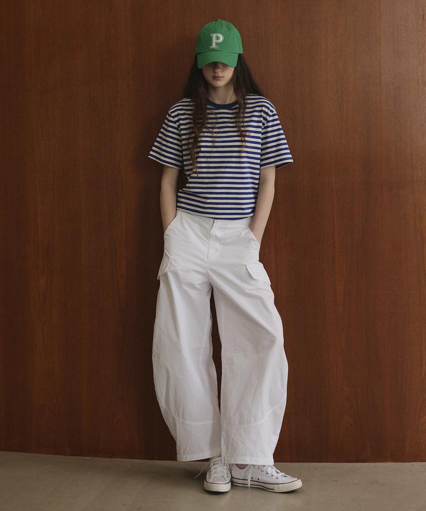 Seutyudioaenpaleukeu Striped Short Sleeve T-Shirt_Royal Blue