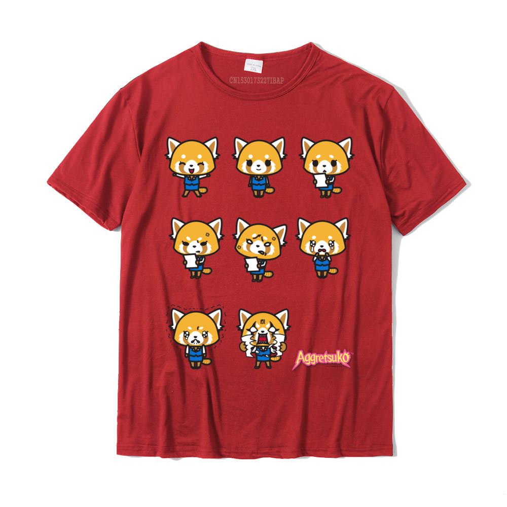 Aggretsuko Umore Attuale Maglietta a Maniche Corte T-Shirt Fitness aderente Cotone di Alta Qualità Top Magliette Europa Per Uomo