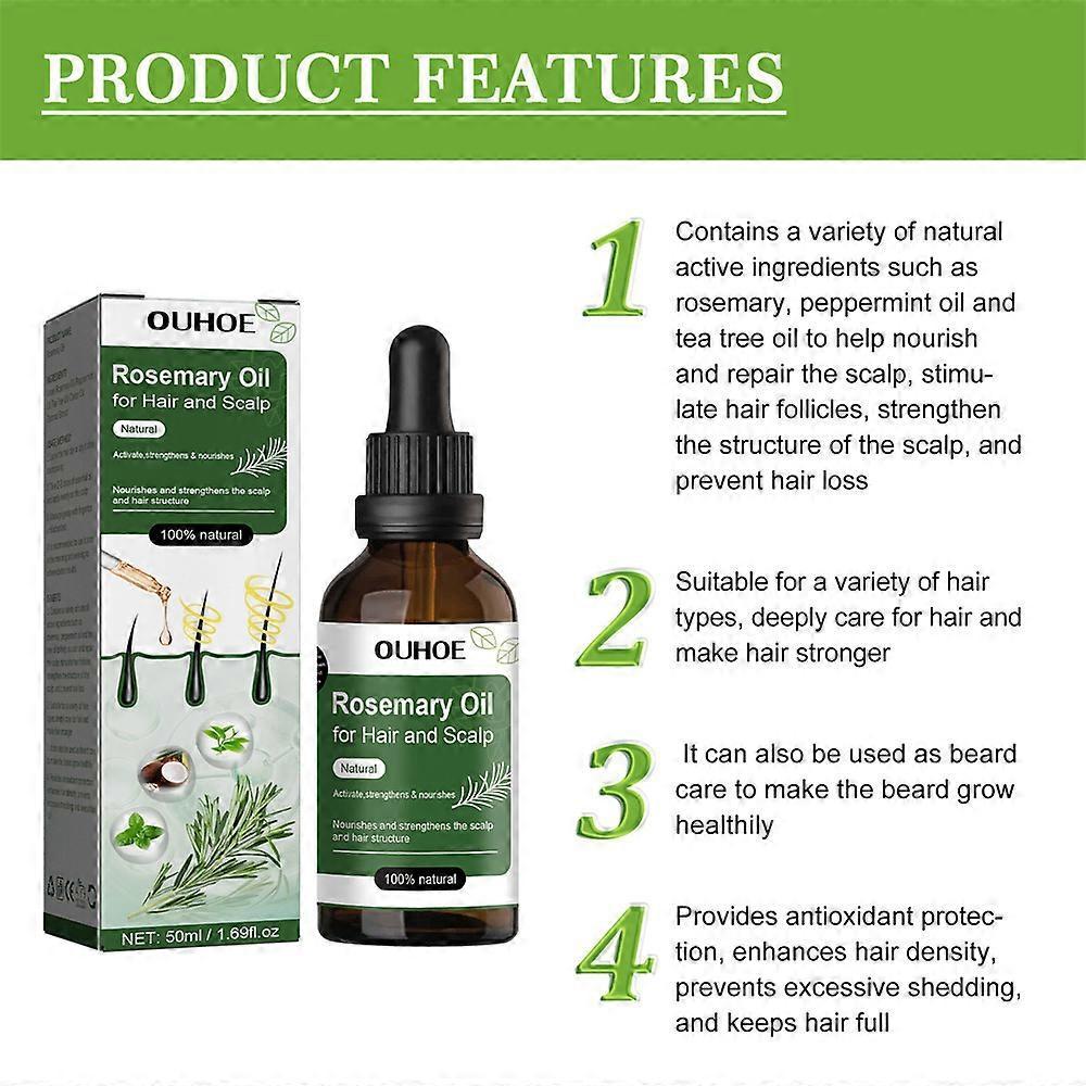 3x Hair Growth Products rosemary Growing Hair Essential Oil Beauty Hair Care Prevent Hair Loss Oil Scalp Treatment For Men Women