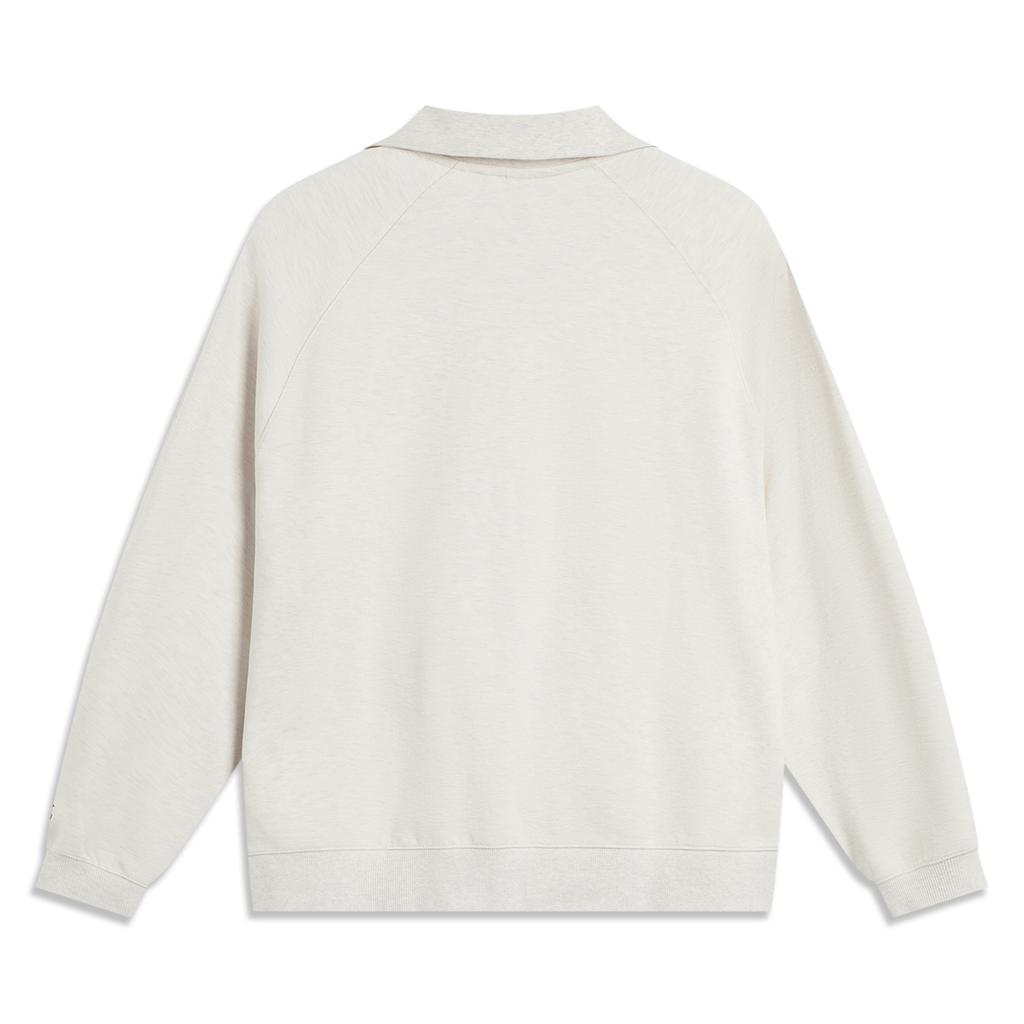 Li Ning Sports Lifestyle Series Simple Comfortable Polo Neck Versatile Pullover Loose Casual Sweatshirt Women Sweatshirt AWDVC18-3