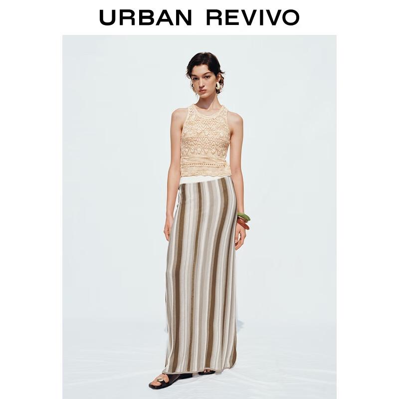 

Женский трикотажный топ без рукавов с ажурной текстурой на осень 2025 от UR S