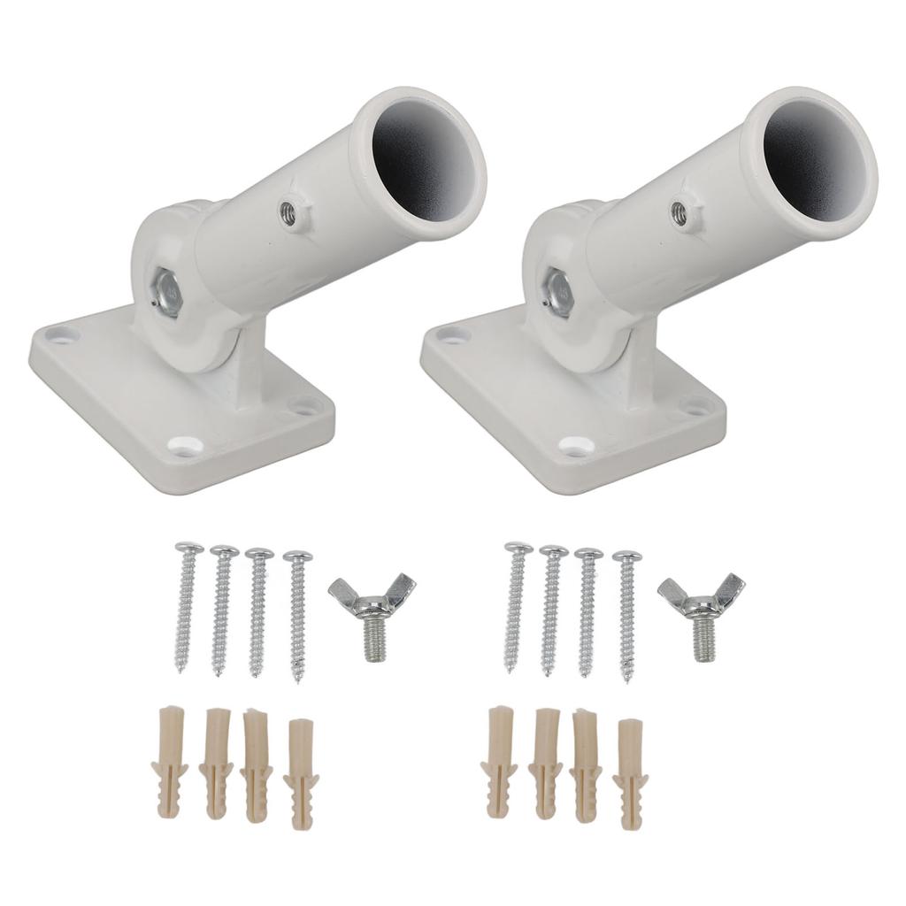 2Pcs Adjustable Flag Pole Holder Aluminium Alloy Metal Wall Mount 180 Degree Multi Position Bracket for Outside House