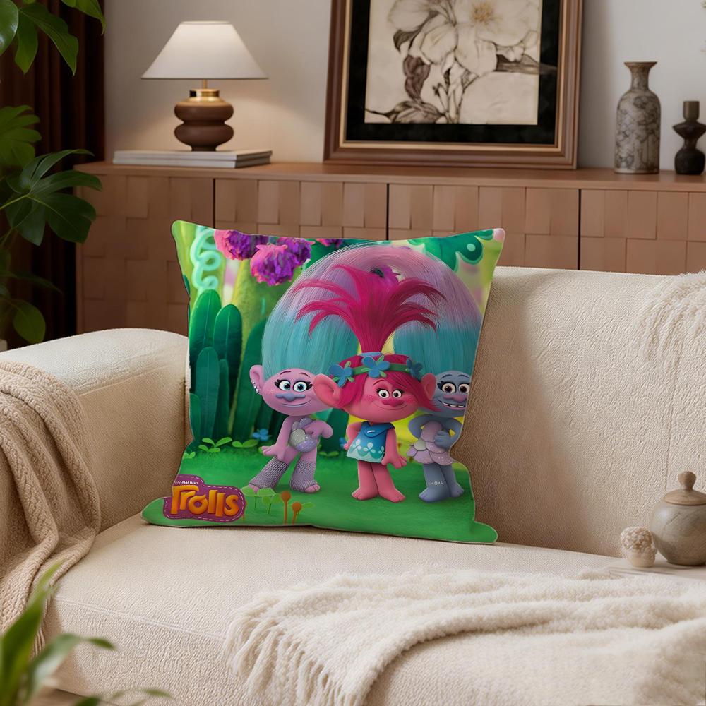 Kids Trolls Cushion Cover Cushion Cover Set 4Pcs 50x50 45x45 40x40 Pillowcase Decorative Sofa Home Decor