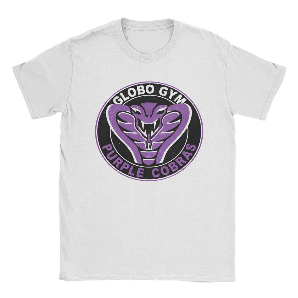 Funny Globo Gym Purple Cobras Vintage Logo T-Shirts for Men O Neck Cotton T Shirts Dodgeball Movie Short Sleeve Tee New Merch