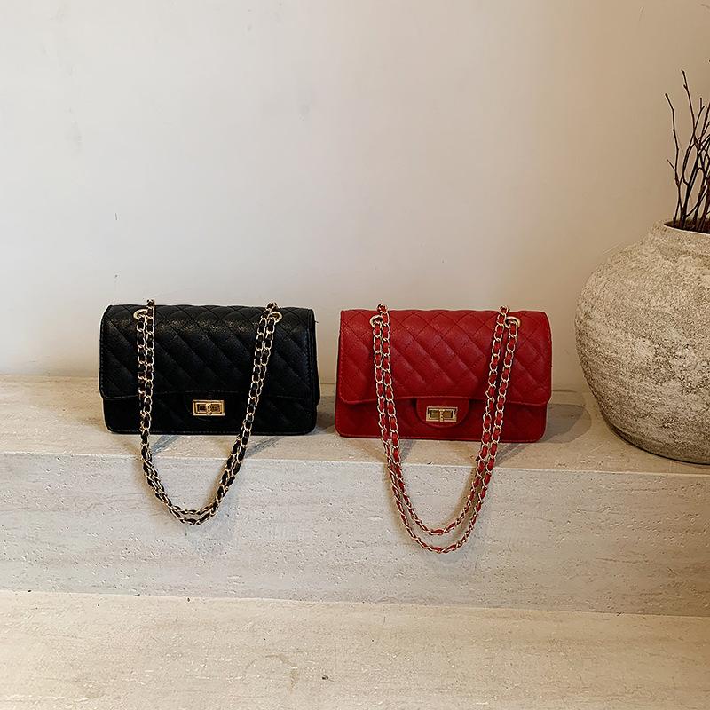 New High-end Bag, Caviar Rhombus Chain Bag, Versatile Single Shoulder Trendy Women's Bag