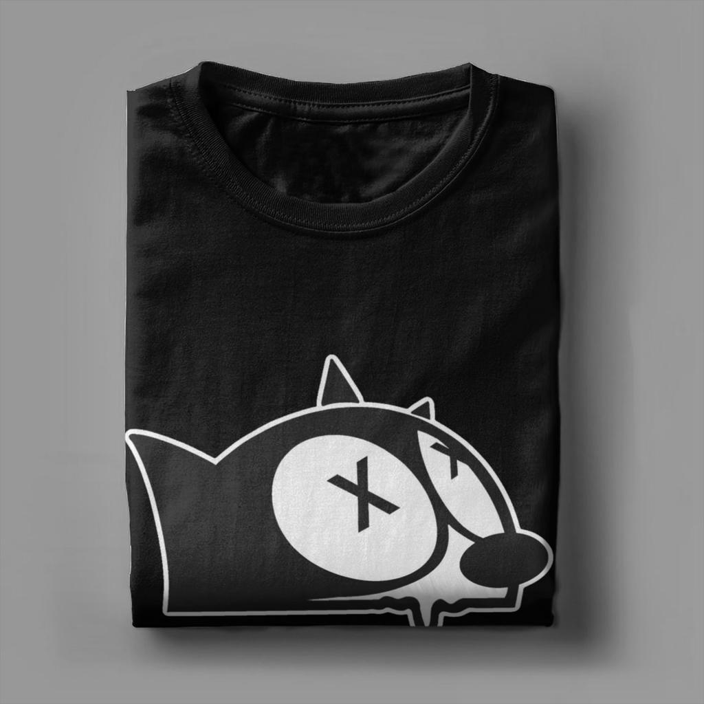 T-shirt à Manches Courtes Imprimé Graphique pour Hommes Femmes F-Felix le Chat Dessin Animé 100% Coton Vêtements T-shirts