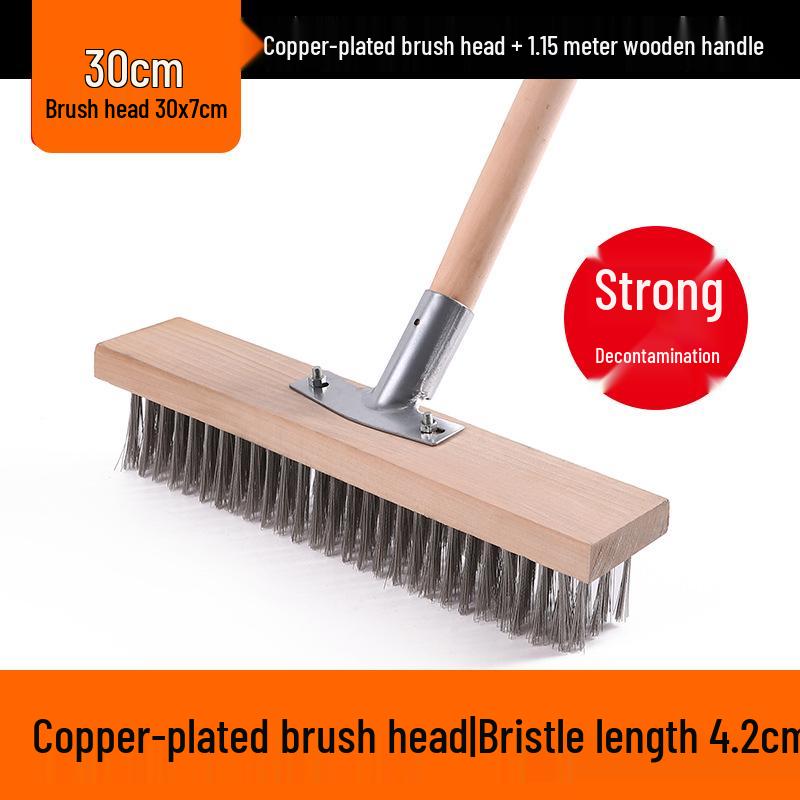 Stainless Steel Long Handle Wire Brush: Stiff Bristles for Scrubbing Tile, Cement, Moss, Rust Removal, and More