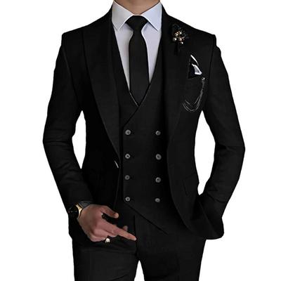 Mode für Männer Freizeit Boutique Single Buckle Slim Fit Kleid Hochzeitsanzug 3-teiliges Set Blazer Jacke Weste Hose Hose Mantel