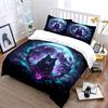 Mystical Wolf and Moon Design Bedding Duvet Cover Set  (1*Duvet Cover 2*Pillowcases, Without Duvet Insert)