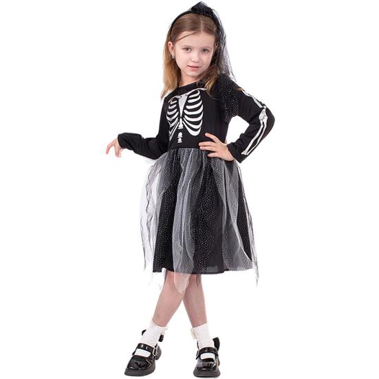 Kids Skeleton Costume Halloween Skeleton Tutu Skirt/Dinosaur Jumpsuit/Bone Onesie Outfit
