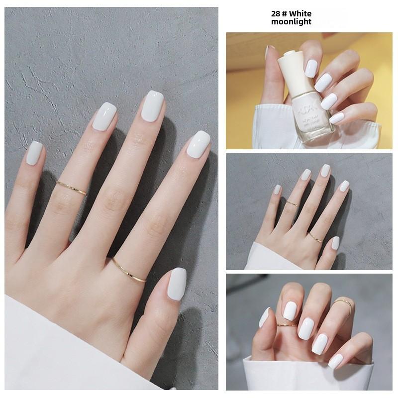 

Лак для ногтей Быстросохнущий белый маслянистый неотслаивающийся лак для ногтей Лак для ногтей без выпечки 8ml