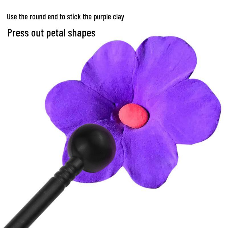 4-Piece Polymer Clay Tool Set for Imprint, Carving, and Fondant Shaping