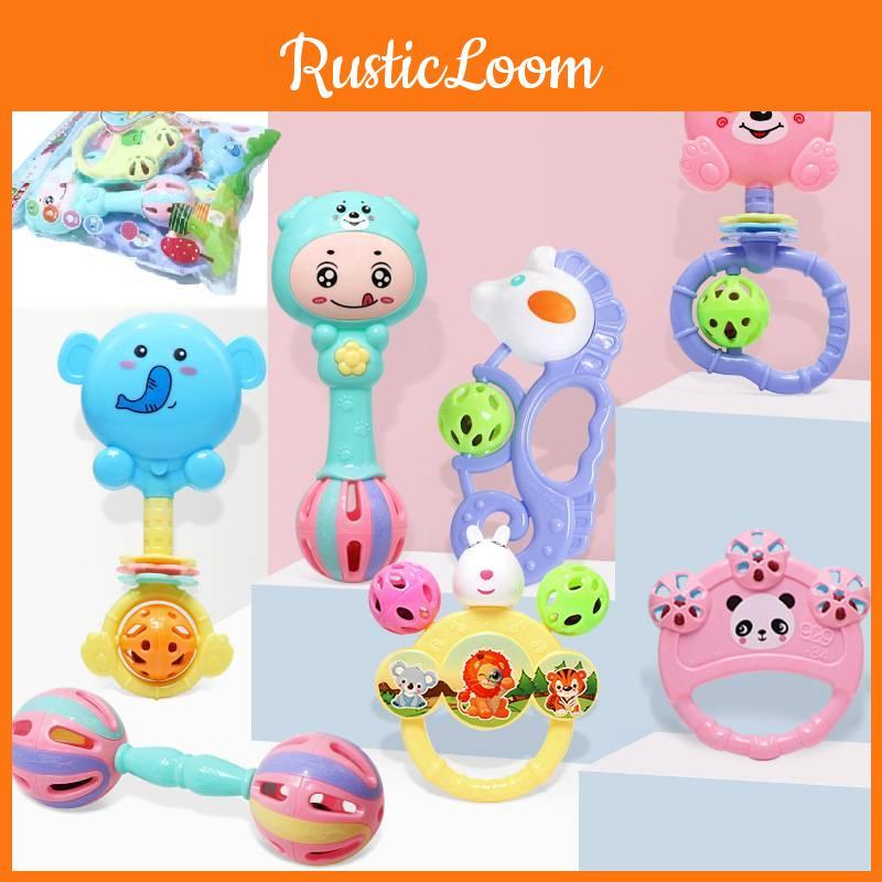 7pcs Eco-friendly Baby Teething Toys Set For 0-6 Months Non-toxic And Safe