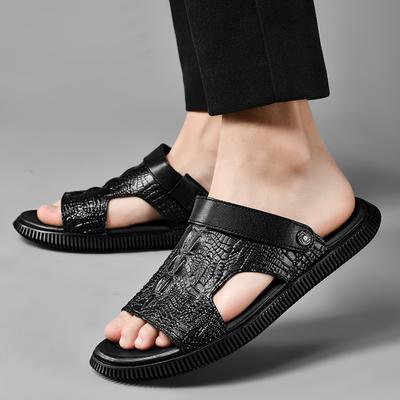 High Quality Men Crocodile Pattern Fashionable Sandals Slippers Brand Men Outdoor Comfortable Breathable and Non Slip Slippers