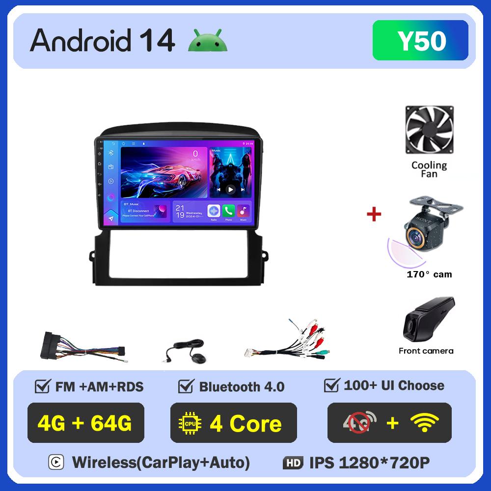 Android 14 For Kia Sorento BL 2002 2003 2004 2011 Car Multimedia Video Player Touch Screen Smart Car Systems GPS Navigation Wifi