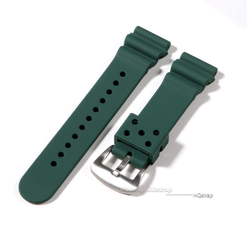 

20mm 22mm Silicone Strap for Seiko SKX007 SKX009 Watchband Sports Water Resistant Strap Men Woman Universal Strap Soft Wristbelt 20mm зелёный