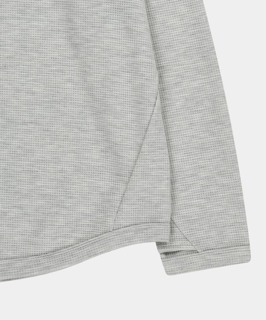 SLOWACID Curved Waffle Henley Neck [Melange Grey]