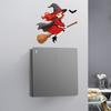 Festive Party Ornaments Halloween Switch Sticker, Witch Riding Broom Light Decal, Easy Apply Wall Stickers Self-Adhesive for Bedroom Living