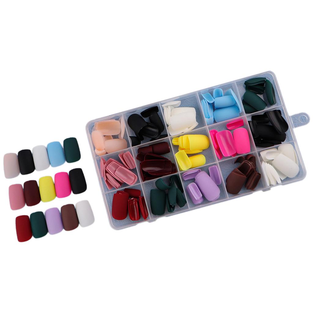 Fake Nails Acrylic Nail Tips Square/Almond/Stilettos/Coffin False Nails 360pcs Full Cover Artificial Nails with Case