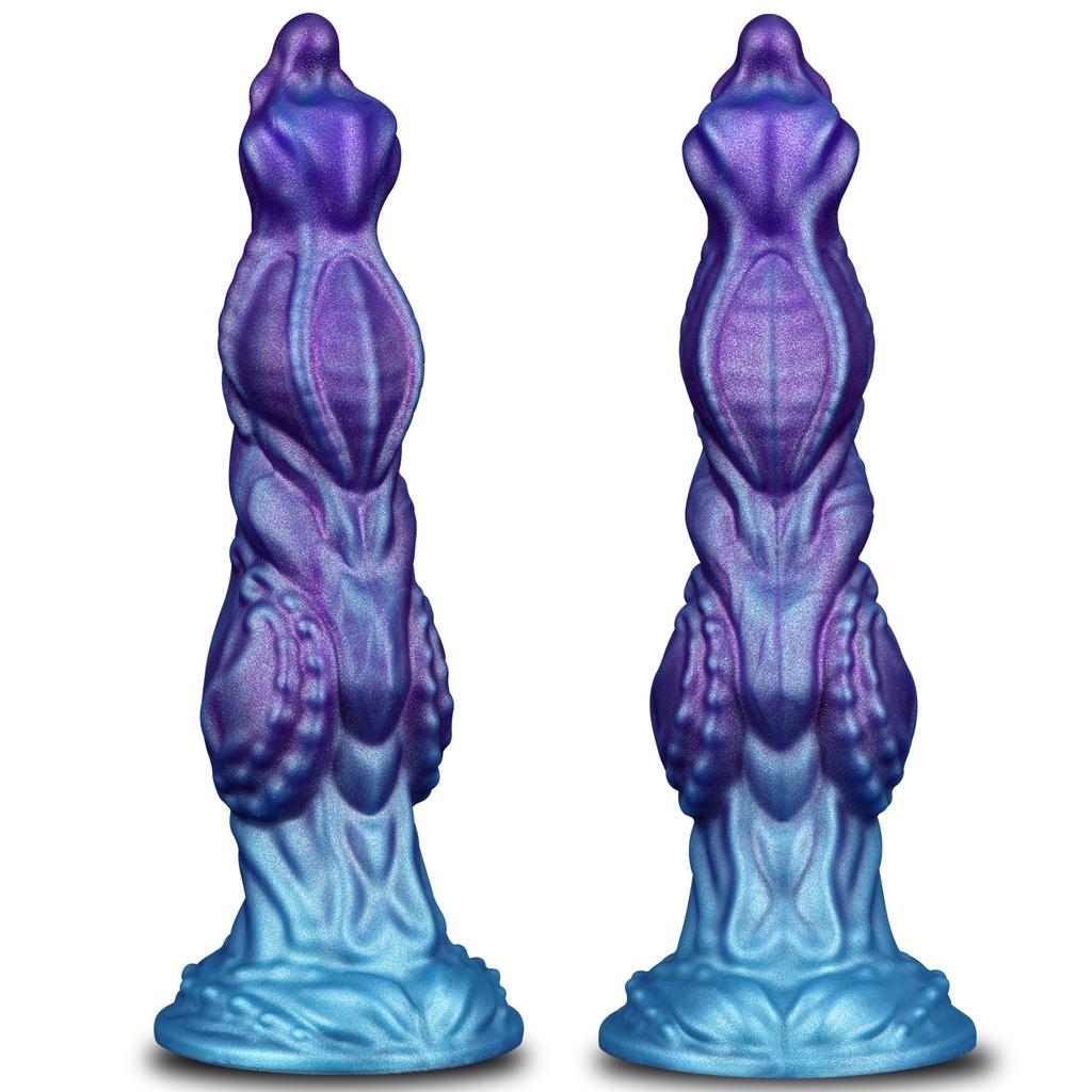 Alien Dildo Simulation Wolf Dog Penis Mixed Color Silicone Anal Plug Female Sex Toy Manual Masturbator
