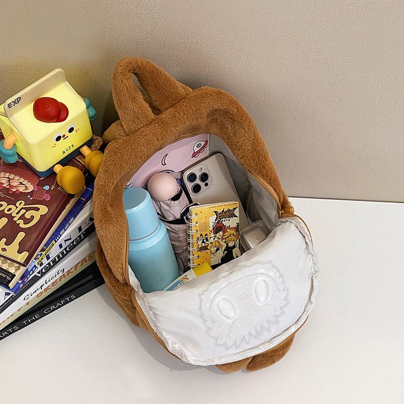 Super cute cartoon cute water guinea pig student backpack hairy kapibara girl heart soft girl storage backpack