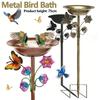Metal Bird Bath 75cm Standing Garden Birdbath Detachable Bird Bath Feeder Bowls for Outdoor Garden Patio Yard Lawn Decoration