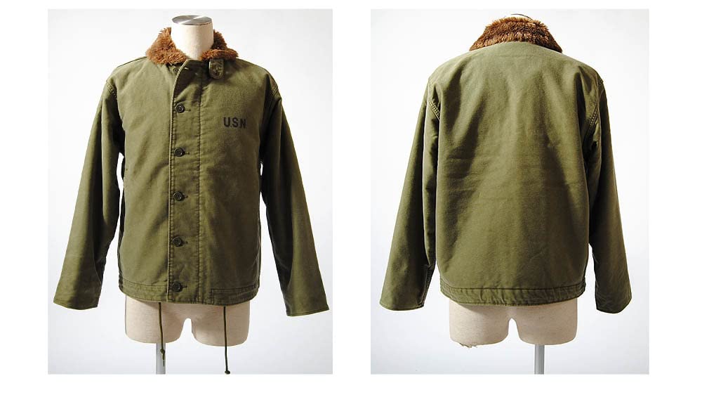 Deck Jacket Distressed Military Jacket Boa Back [Houston] N-1 Men's (38(M), Navy)