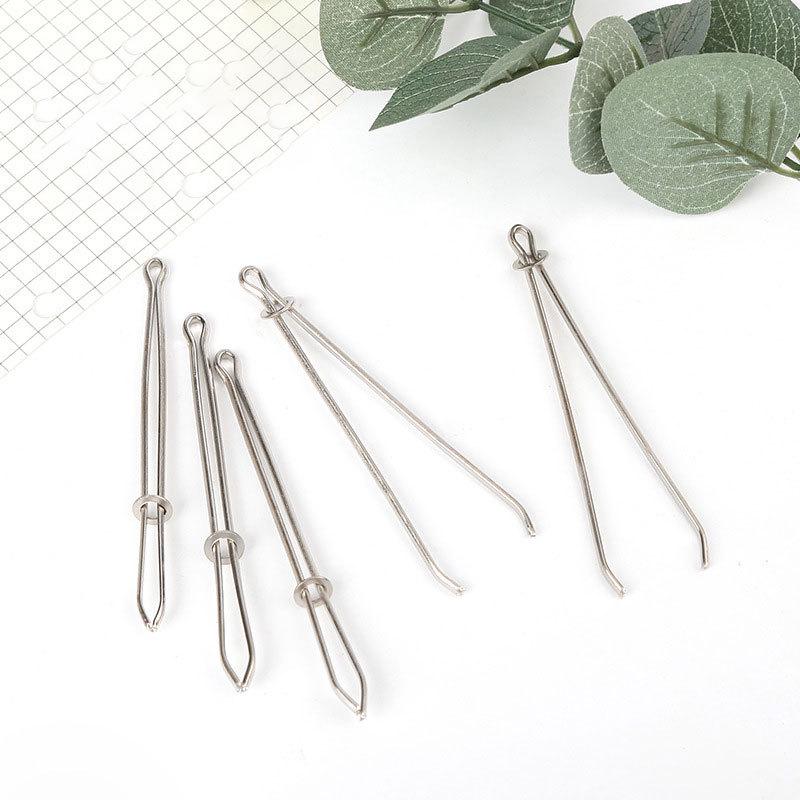 Metal Elastic Clip Waistband Needle Threader for Hand Sewing DIY