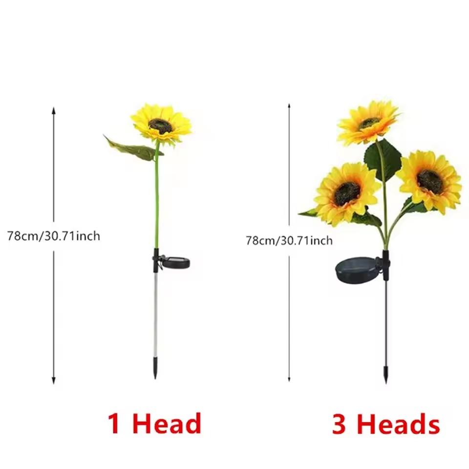 LED Solar Sunflower Outdoor Lawn Light IP65 Waterproof Pathway Yard Wedding Holiday Garden Decoration Solar Flowers Lamp