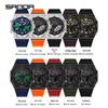 Sanda Men's Trendy Dual Display Casual Watch - Waterproof, Luminous, Octagonal Design with Countdown & Snooze Functions.