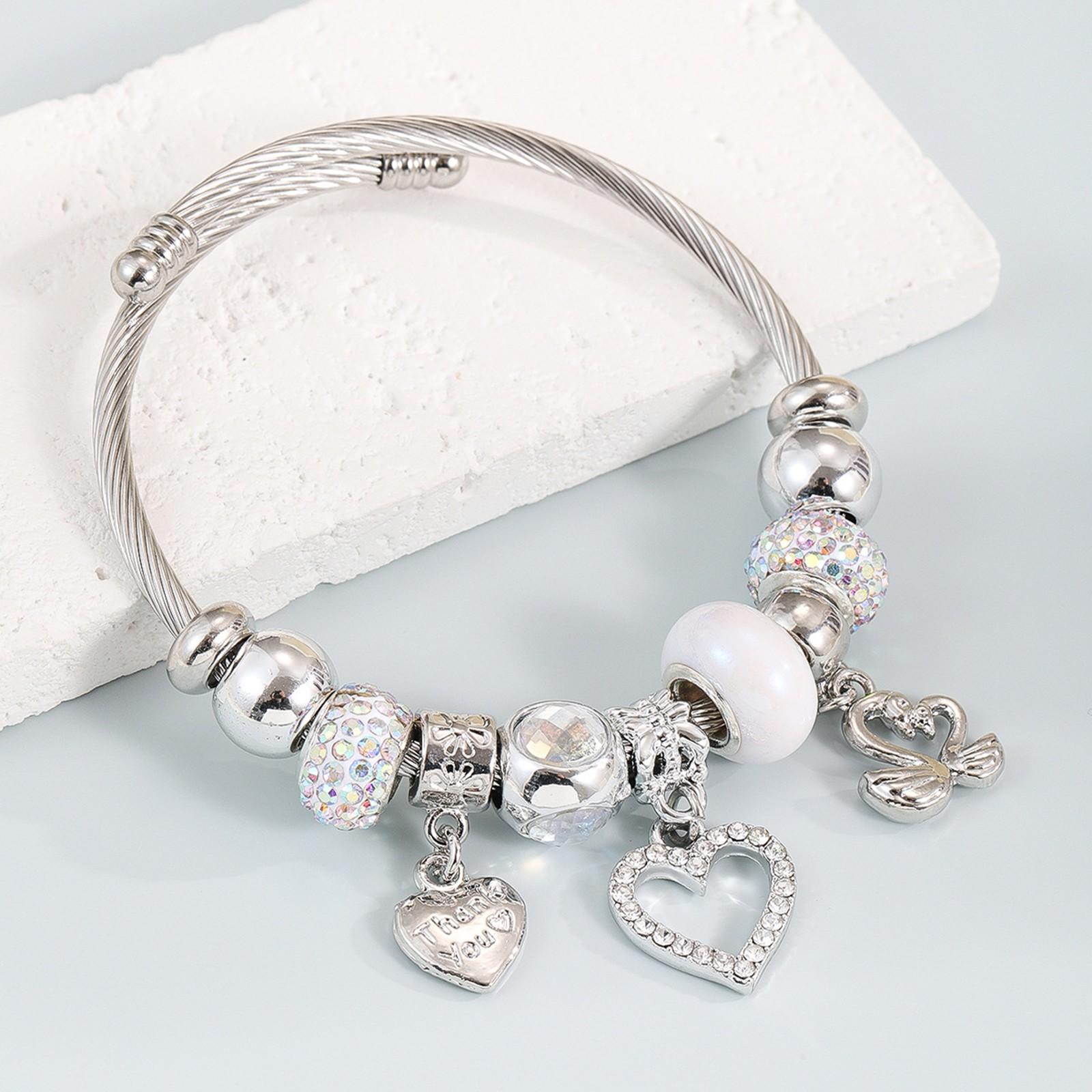 

Браслет из нержавеющей стали, универсальный браслет One Size белый