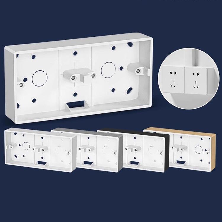 

Double Gang Surface Mount 86 Type Back Box for Switch & Socket Panel White Dual Surface Mount Box