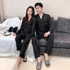 Grenzüberschreitendes Seiden-Pyjama-Set: Besticktes Langarmshirt und Hose für drinnen/draußen