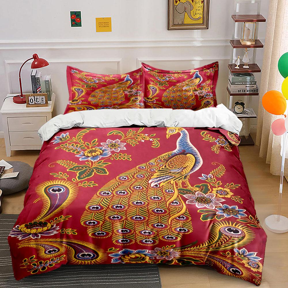 

Peacock and floral pattern. Bedding sets Duvet cover sets Duvet covers Pillowcases(1 * Duvet Cover 2 * Pillowcases, without duvet insert) 135x200cm