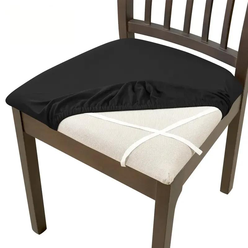 1PC Stretch Dining Chair Seat Covers Spandex Elastic Upholstered Chairs Cushion Cover Removable El Party Chair Slipcovers
