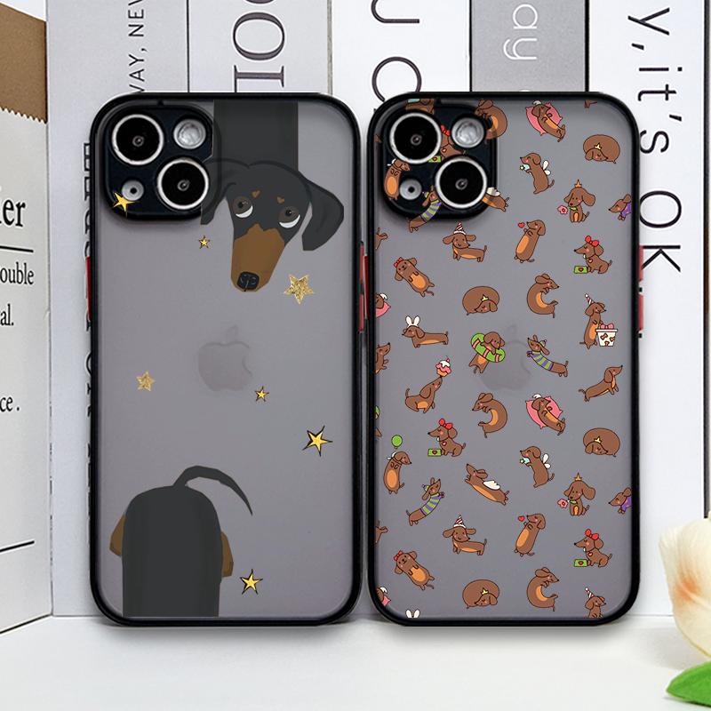 Lustiges Cartoon Dackel Süßes Hundemuster Handyhülle für Xiaomi Redmi Note 14 Pro Plus 4G 13 12 11 11T 10 Pro+ 9 8 PRO 5G Cover