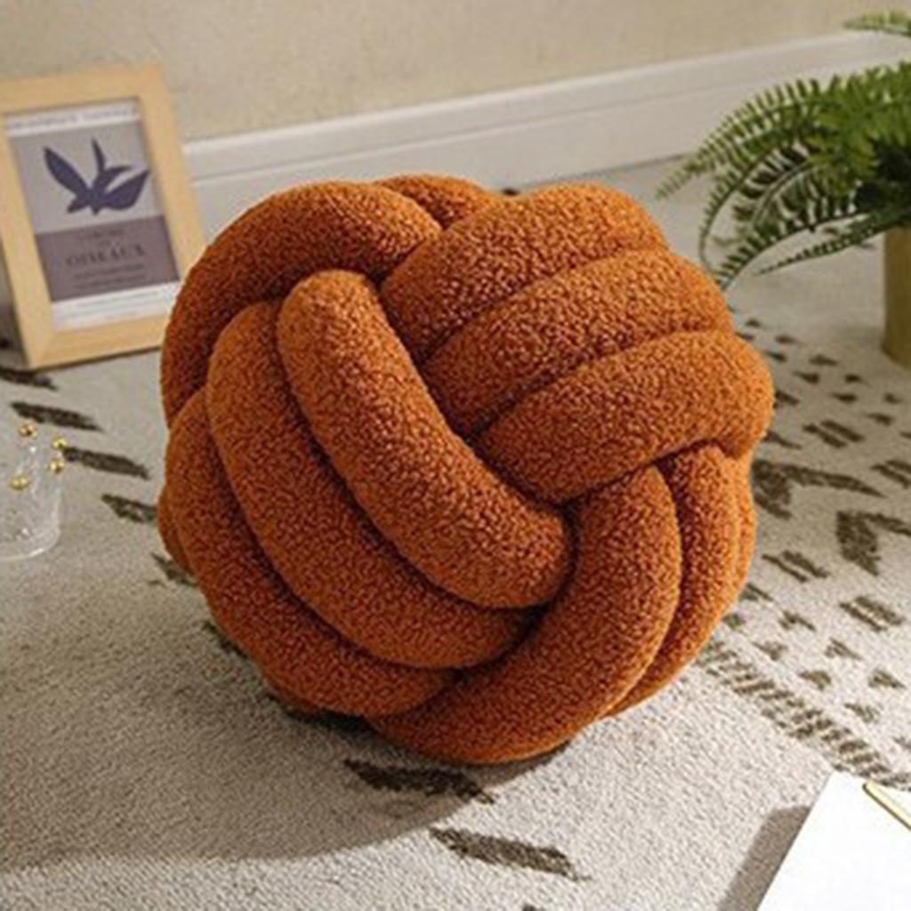 Knotted Ball Throw Pillow Ultra Soft Companionship Decorative Hand-woven Knotted Ball Plush Toy Velvet PP Cotton Sofa Cushion