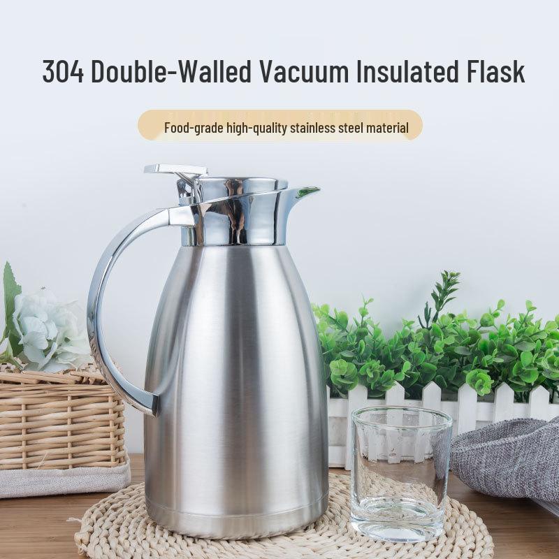 

304 Stainless Steel Double-Layer Insulated Coffee & Water Pot with Screw Cap and European Style Spout Screw Cap (Non-Returnable)