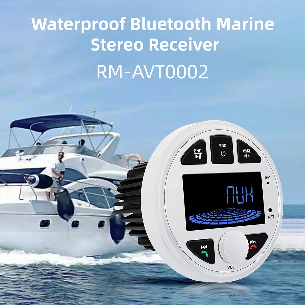 Boat Radio MP3 Media Player Stereo Marine Radio Cover Bluetooth AUX USB Waterproof Widely for ATV UTV SPA RZR FM AM Radio