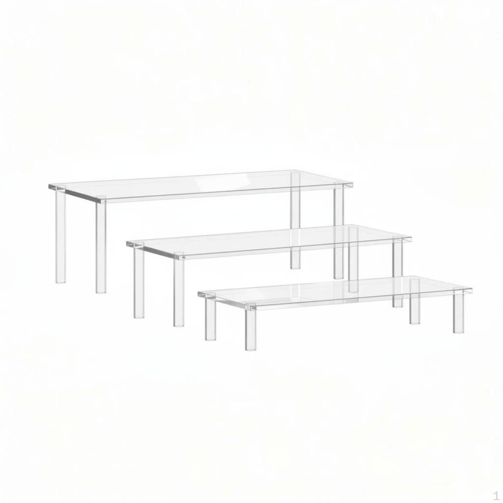 ThreeTier Organizer Transparent Acrylic Desktop Shelf Layered Clear Tiered for Office Desk